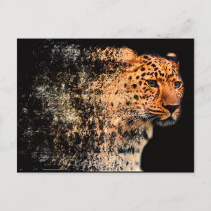 Shattered Leopard Postkarte