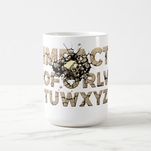 Shattered Rock Text Urban Grunge Art Kaffeetasse (Mittel)
