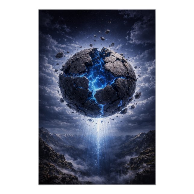 Shattered World Core – Epic Fantasy Energy Poster (Vorderseite)