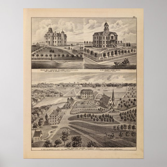 Shattuck School, Faribault Willis Hall, Minnesota Poster (Vorne)