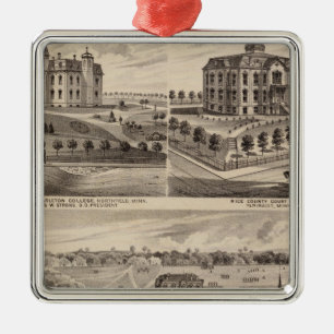 Shattuck Schule, Faribault Willis Hall, Minnesota Silbernes Ornament