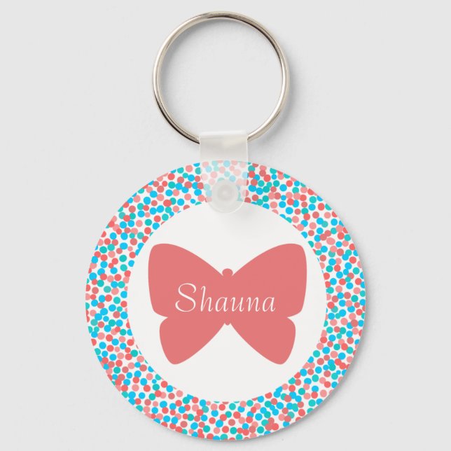 Shauna Butterfly Dots Schlüsselanhänger (Vorderseite)