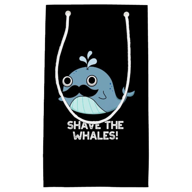 Shave the Whales Funny Animal Pub Dark BG Kleine Geschenktüte (Vorderseite)