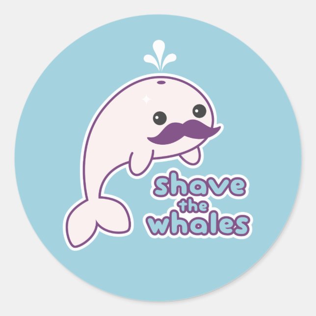 Shave the Whales Runder Aufkleber (Vorderseite)
