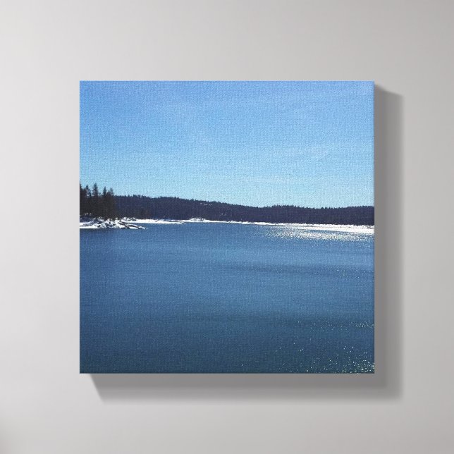 Shaver Lake im Winter Leinwanddruck (Vorderseite)