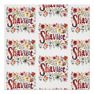 Shavuot - Blumenmuster Poster