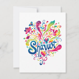 Shavuot - farbenfrohe Shavuot-Feier Dankeskarte