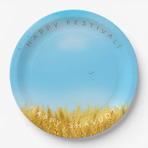 SHAVUOT Festival Jüdischer Urlaub Goldenes Feld Pappteller
