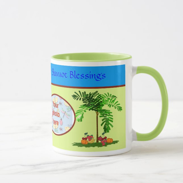 Shavuot jüdisches Feiertags-Gewohnheits-Foto Tasse (Rechts)