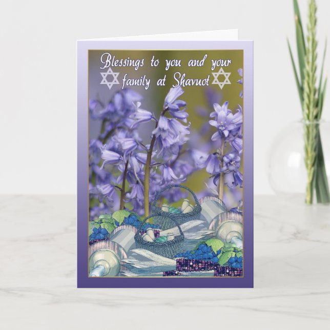 Shavuot Segen - Shavuot Karte mit Bluebells (Vorderseite)