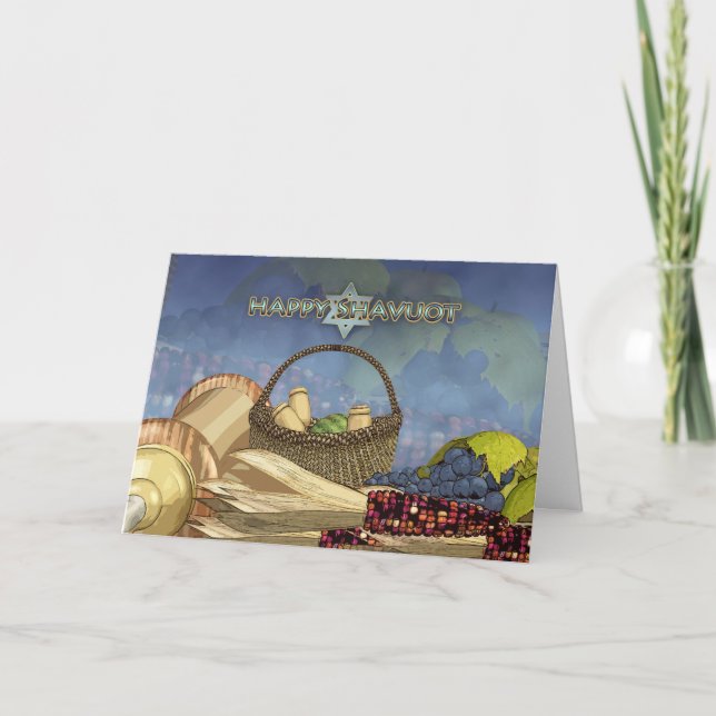 Shavuot Segen - Shavuot Karten-Rolle und Nahrung Karte (Vorderseite)