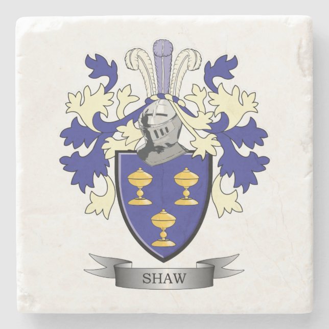 Shaw-Familienwappen-Wappen Steinuntersetzer (Vorderseite)