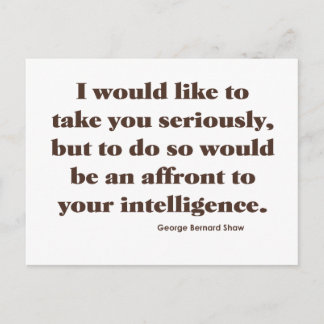 Shaw über Intelligenz Postkarte
