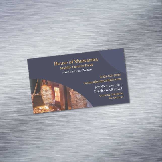 Shawarma Middle Eastern Magnetische Visitenkarte (Beispiel)