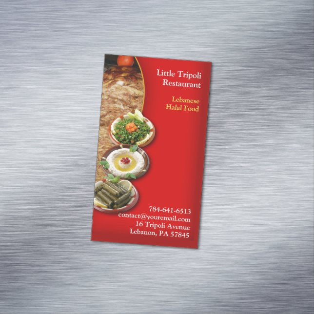 Shawarma Middle Eastern Magnetische Visitenkarte (Beispiel)