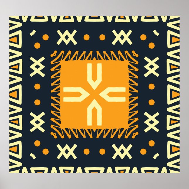 Shawl Design: Indian Batik Square. Poster (Vorne)