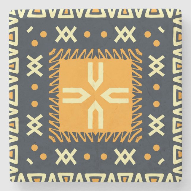 Shawl Design: Indian Batik Square. Steinuntersetzer (Vorderseite)