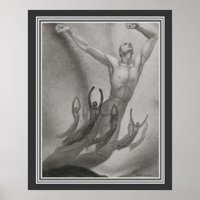 Shawn Men Dancers Art Deco von Major Felten Poster (Vorne)