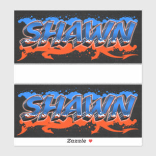 Shawn prénom nom autocollant graffiti sticker