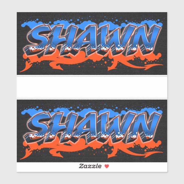 Shawn prénom nom autocollant graffiti sticker (Feuille)