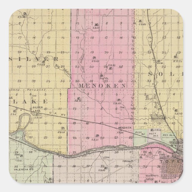 Shawnee Landkreis, Kansas Quadratischer Aufkleber (Vorderseite)