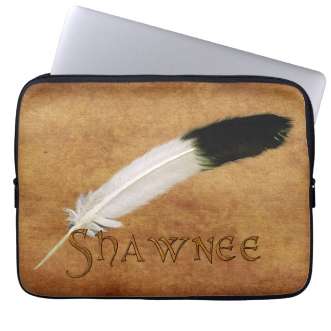 SHAWNEE Native American Feather Laptop Sleeve (Vorderseite)