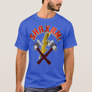 SHAXAM Double Throwing AX and Lightning Bolt Clas T-Shirt