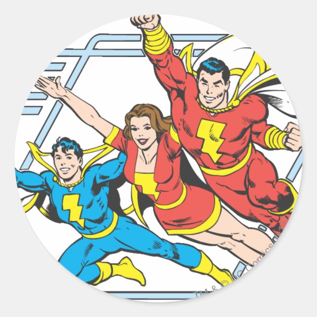 SHAZAM-Familie Runder Aufkleber (Vorderseite)