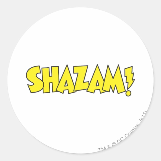 Shazam Logo Gelb Runder Aufkleber (Vorderseite)