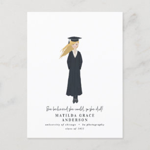 She believed she could so she did graduation party einladungspostkarte