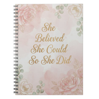 She Believed She Could, So She Did Journal Notizblock
