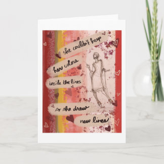 She Drew New Lines Card Karte