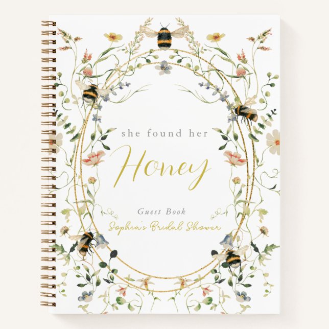She found her Honey Bridal Shower Guest Book Notizbuch (Vorderseite)