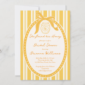 She found her honey yellow stripes bridal shower einladung