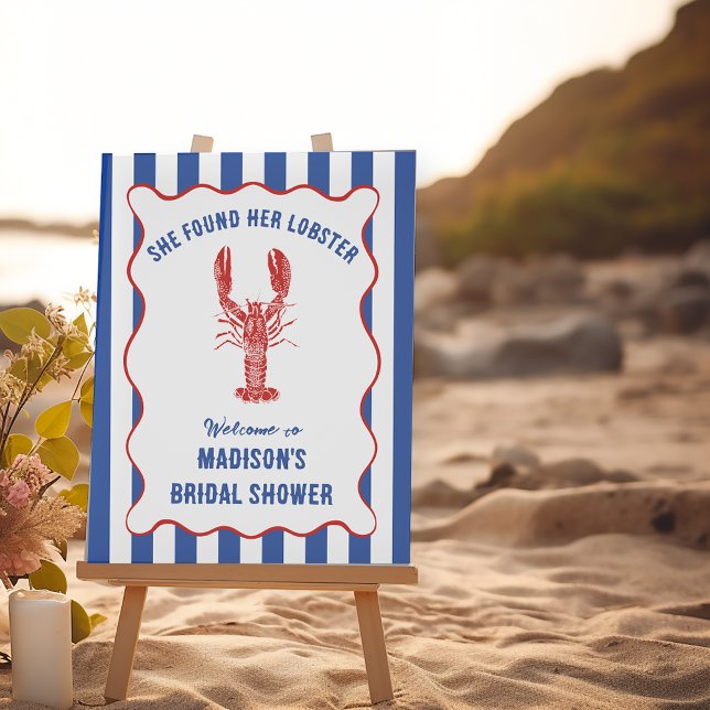 She Found Her Lobster Nautical Bridal Shower Poster (Von Creator hochgeladen)