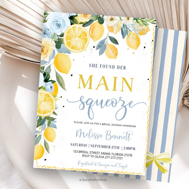 She Found Her Main Squeeze Lemon Bridal Shower  Einladung (She Found Her Main Squeeze Lemon Bridal Shower Invitation
she found her main squeeze, lemon bridal s)