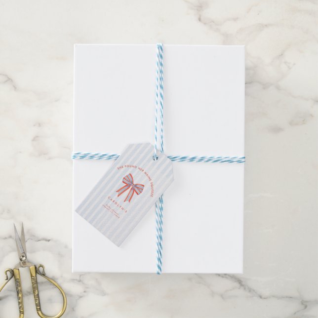 She Found Her Maine Squeeze Bridal Shower Geschenkanhänger (Mit Garn)