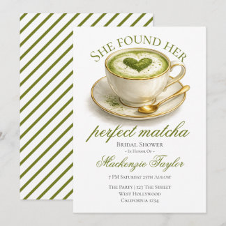 She Found Her Perfect Matcha Bridal Shower Einladung