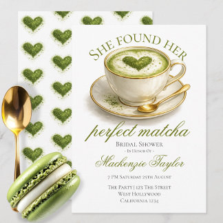 She Found Her Perfect Matcha Bridal Shower Einladung