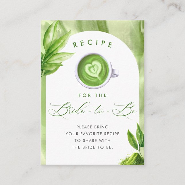 She Found Her Perfect Matcha Bridal Shower Recipe Begleitkarte (Vorderseite)