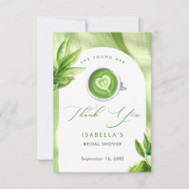 She Found Her Perfect Matcha Elegant Bridal Shower Dankeskarte