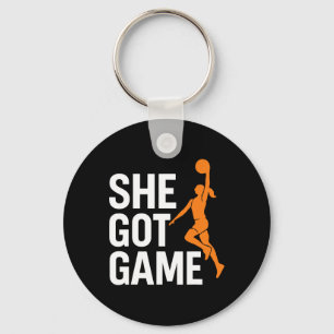 She Got Game Sketll Girl Dunk Empowerment Athletes Schlüsselanhänger