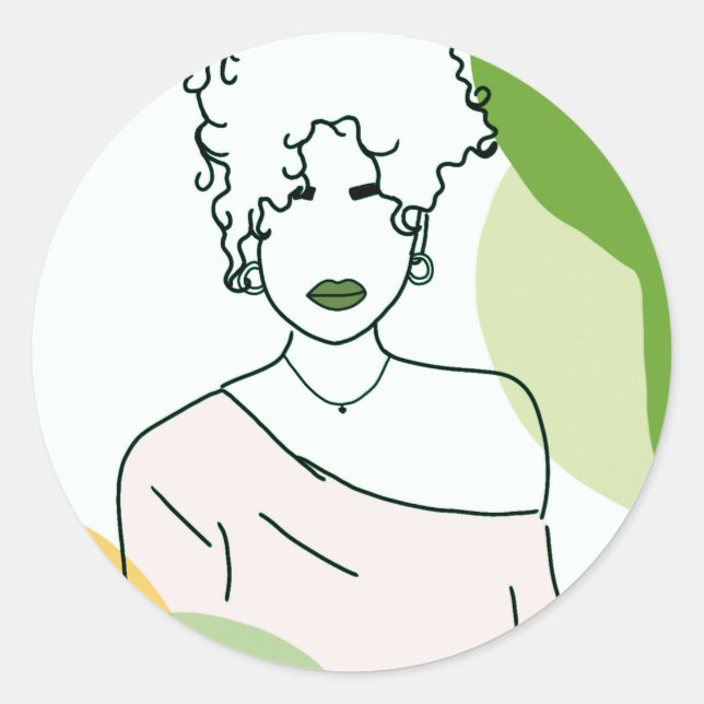 she - green runder aufkleber (Vorderseite)