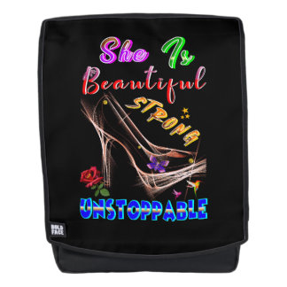 She Is Beautiful Strong Unstoppable Rucksack