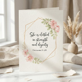 She Is Clothed in Strength and Dignity Birthday Karte