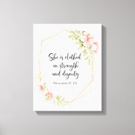 She Is Clothed in Strength and Dignity Pink Leinwanddruck