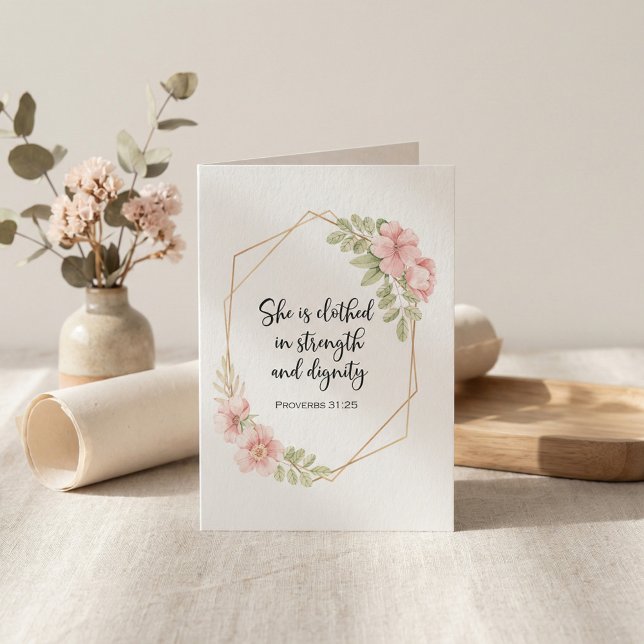 She Is Clothed in Strength & Dignity Hard Times Karte (Von Creator hochgeladen)