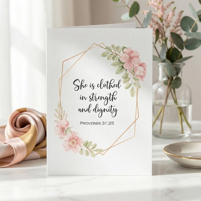 She Is Clothed in Strength & Dignity Thank you Karte (Von Creator hochgeladen)