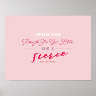 She is Fierce Personalized Poster Print