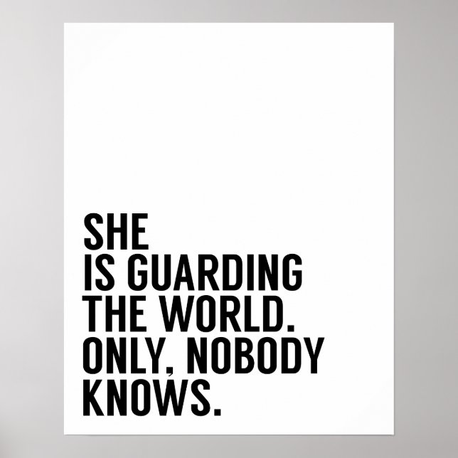 She is Guarding the World Poster (Vorne)